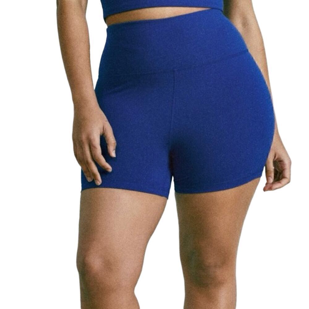Reformation EcoStretch High Rise Athletic Bike Shorts Size Small Caspian Blue